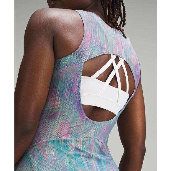 LULULEMON Everlux Short-Lined Tennis Tank Dress 6" Size 4 Pixel Diffuse Multi - Picture 4 of 11